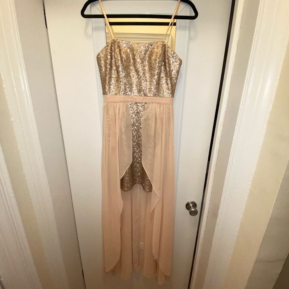 Gold/blush dress